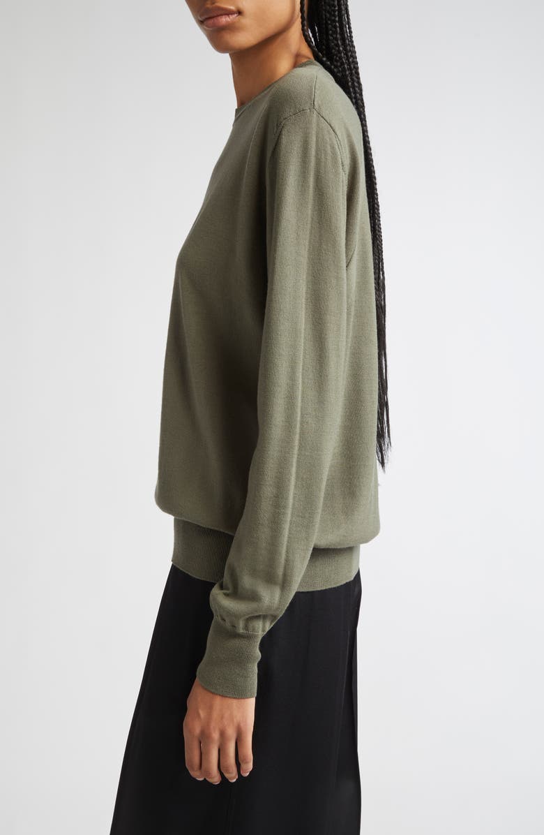 Jil Sander Superfine Merino Wool Crewneck Sweater, Alternate, color, Thyme Green