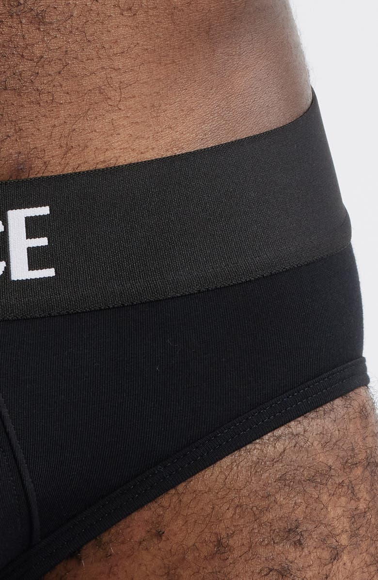 Versace Essential Logo Stretch Cotton Briefs, Alternate, color, 