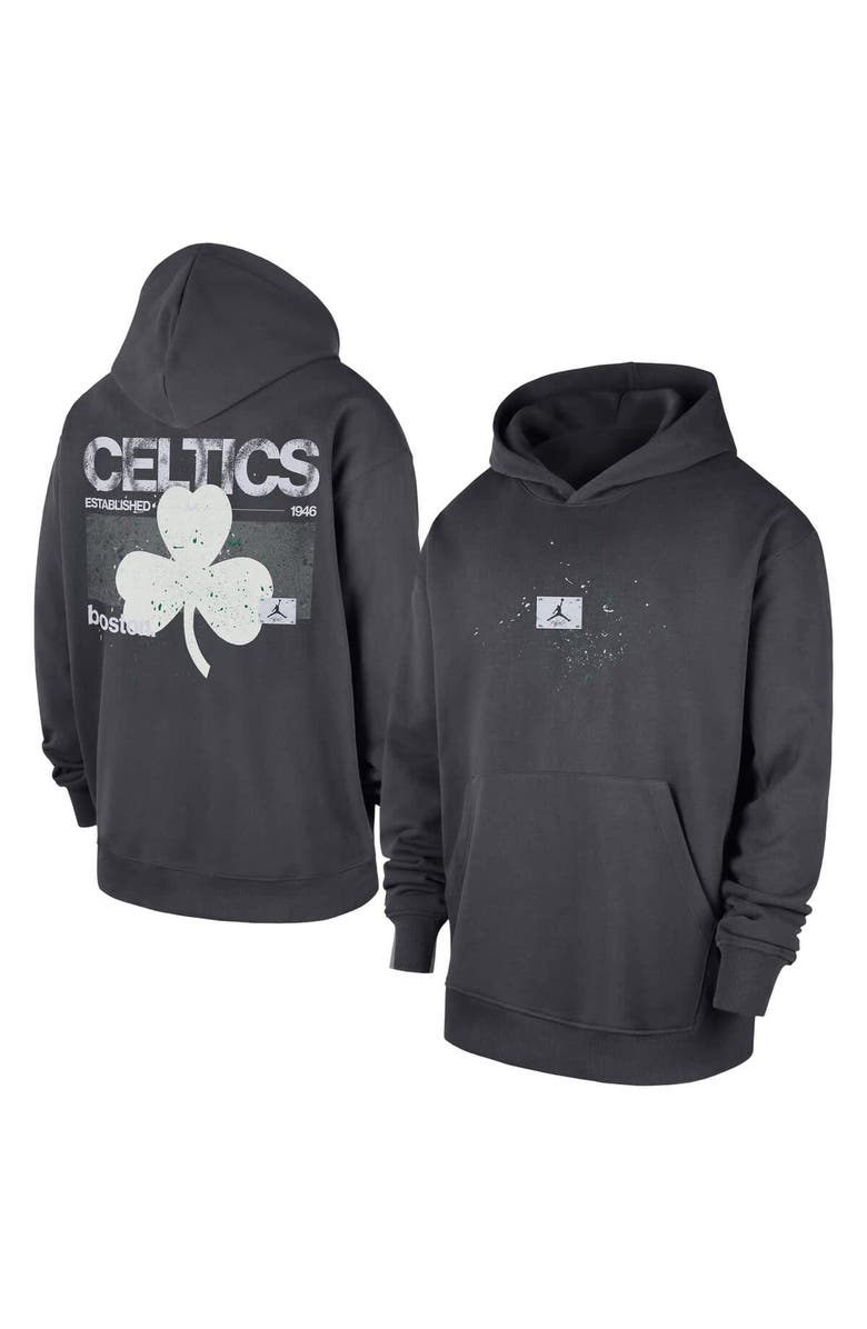 Jordan Brand Men's Jordan Brand Anthracite Boston Celtics Statement Jumpman Flight Premiere Hoodie, Main, color, Anthracite