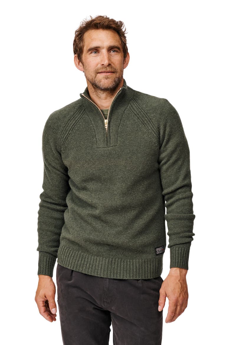 Pelham Zip Neck Sweater, Main, color, Dark Green