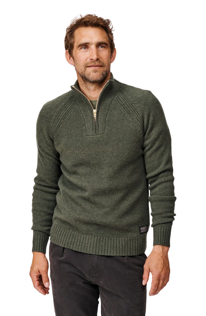 Aubin Pelham Zip Neck Sweater, Main, color, Dark Green