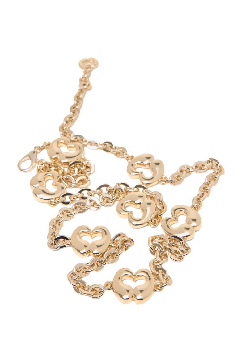Chain belt with logo details, Alternate, color, Light gold