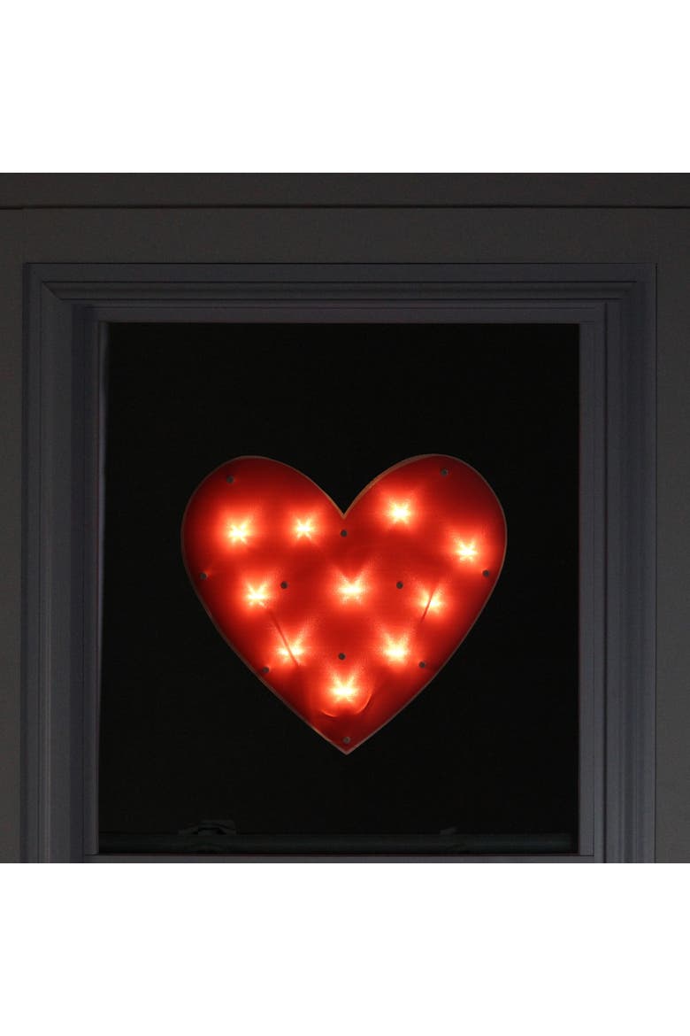 14" Lighted Heart Valentine's Day Window Silhouette, Alternate, color, Red