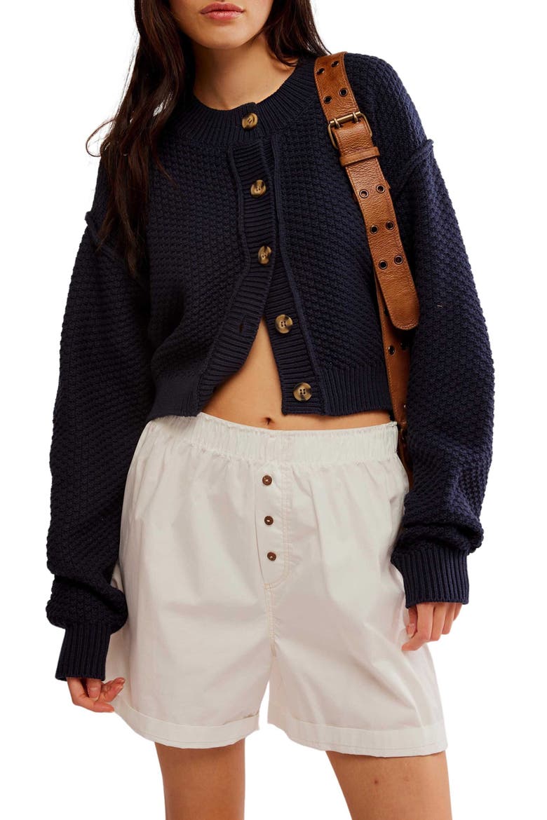 Lila Crop Cardigan, Main, color, SKY CAPTAIN