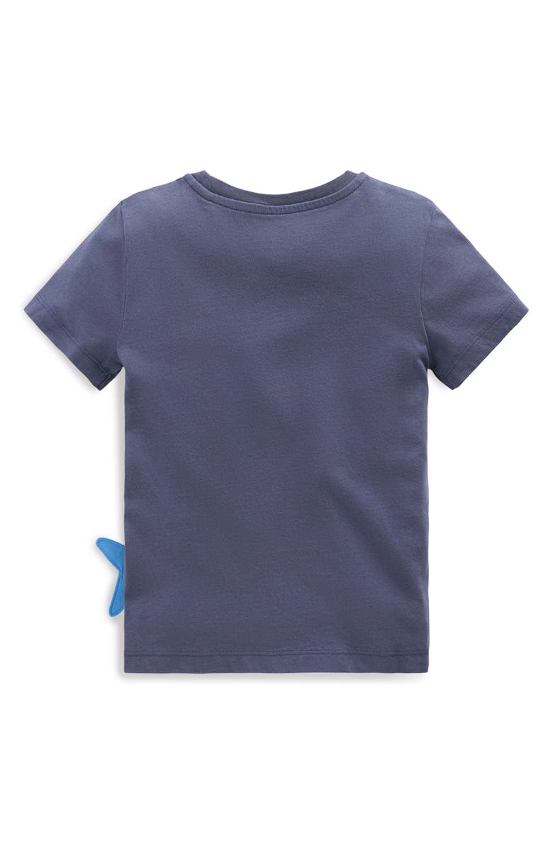 Mini Boden Kid's Hammerhead Shark Zip Appliqué T-Shirt, Alternate, color, 