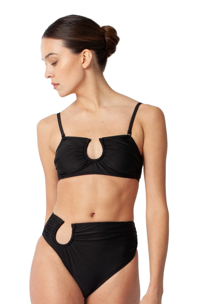 Villa Fresca Sofia Bikini Swimsuit Top, Alternate, color, Black