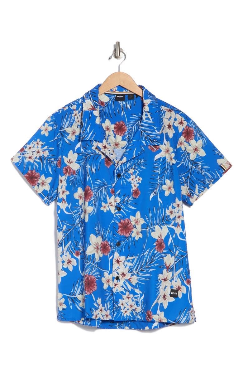 BOSS Beach Button-Up Camp Shirt, Alternate, color,