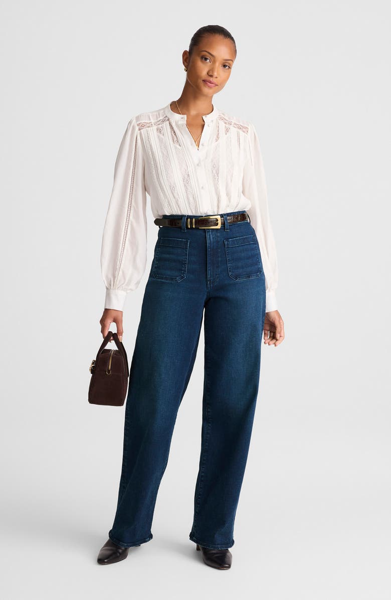 Madewell The Curvy Emmett Wide Leg Jeans, Alternate, color, Nighthawk Wash