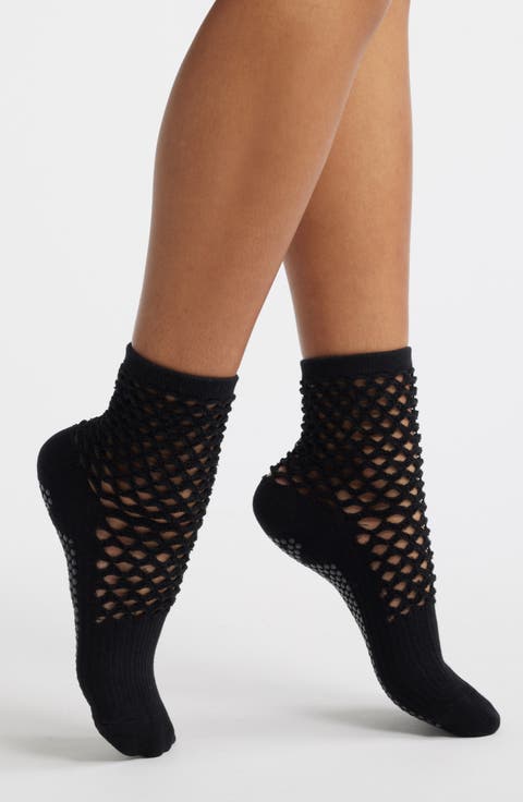 Mesh Grippy Crew Socks