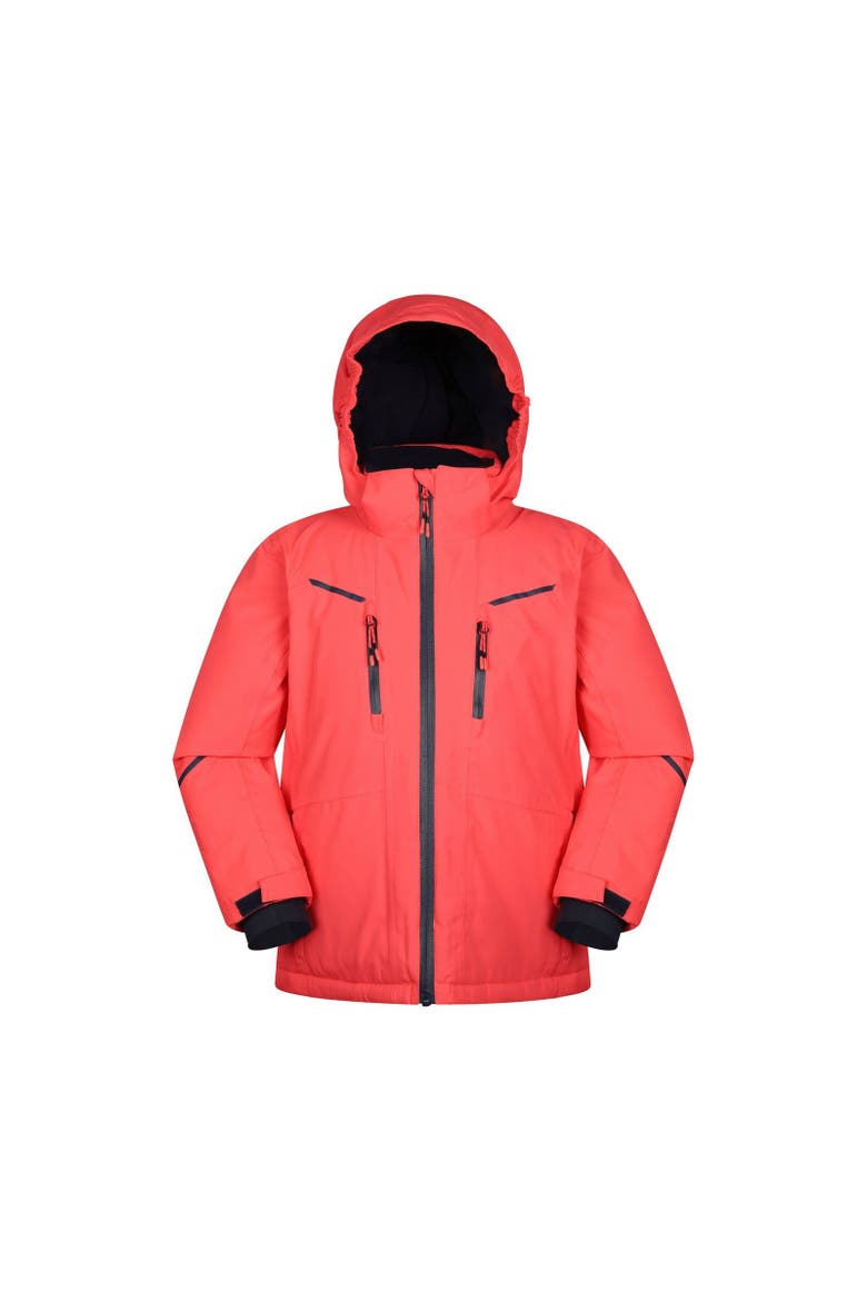 Childrens/Kids Slalom Extreme Waterproof Ski Jacket, Main, color, Fiery Coral