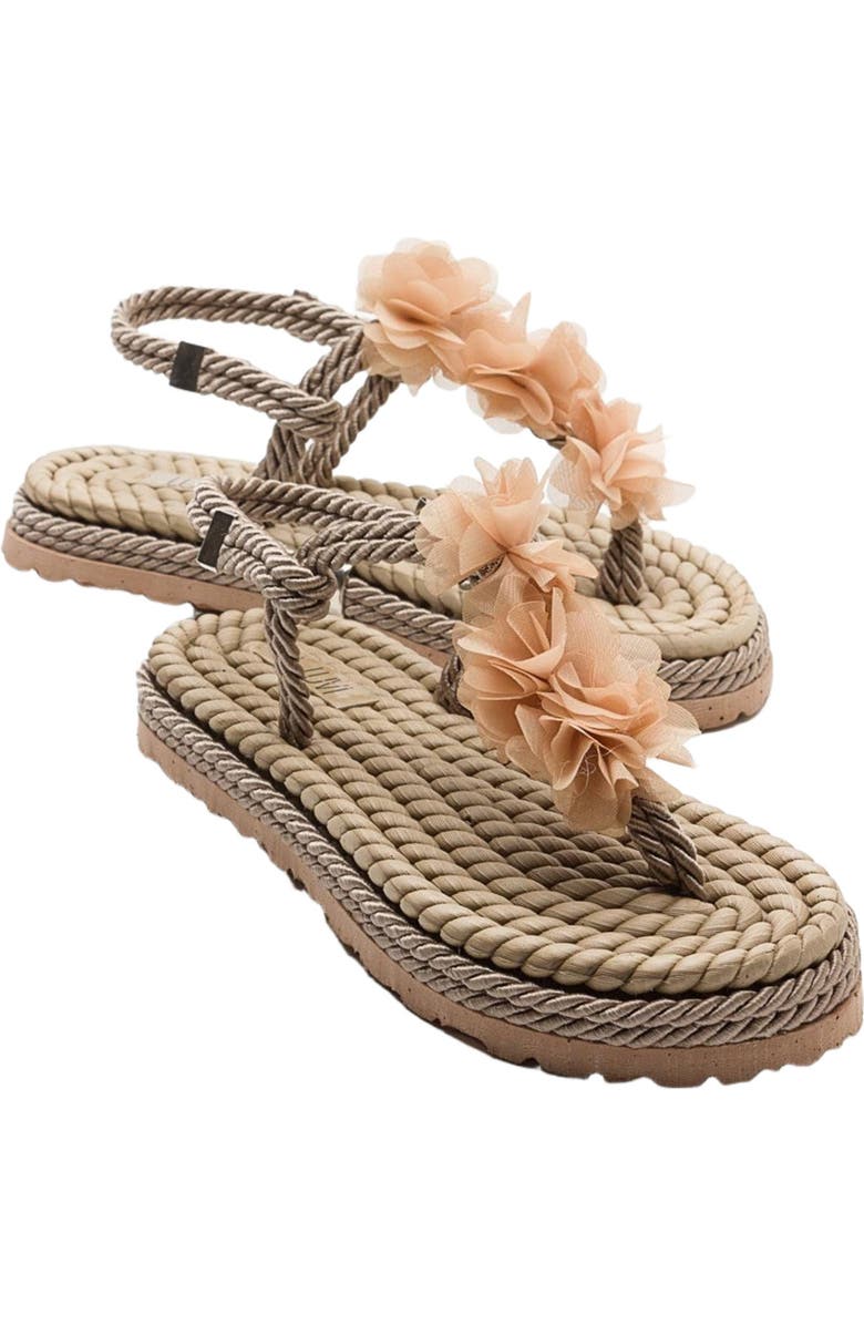 Prologue Shoes SANTRA Lace-Up Thong Sandals, Main, color, Dark Beige Faux Leather