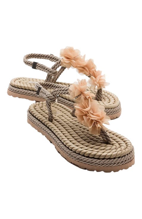 SANTRA Lace-Up Thong Sandals (Women)
