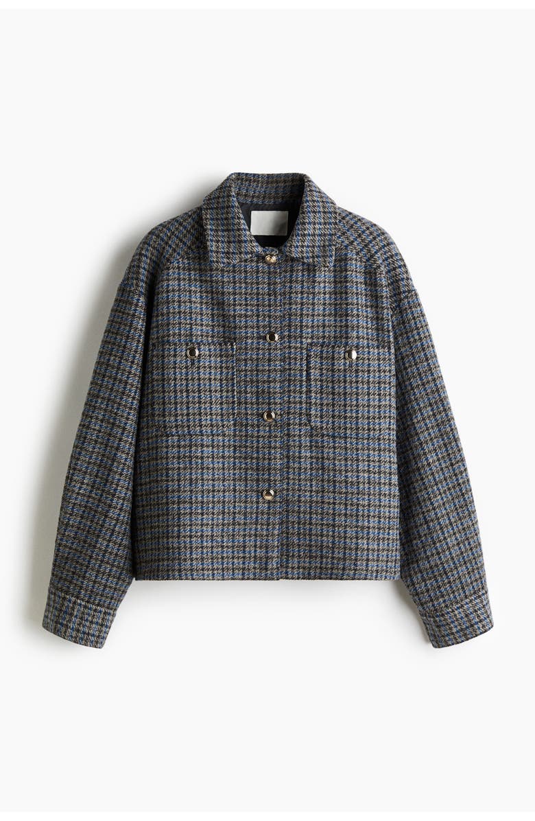 H&M Oversized Jacket, Main, color, Gray/Checked