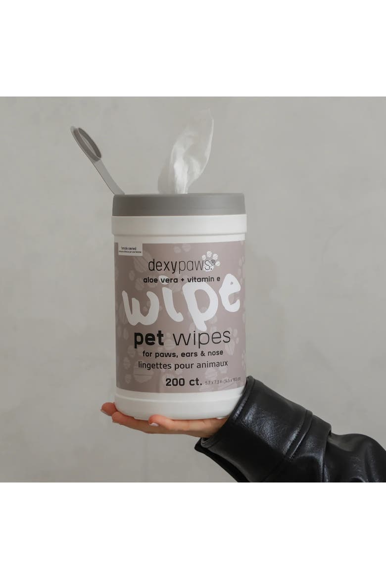 Pet Cleansing Wipes Canister, Aloe Vera & Vitamin E, 200ct, Alternate, color, Multicolored
