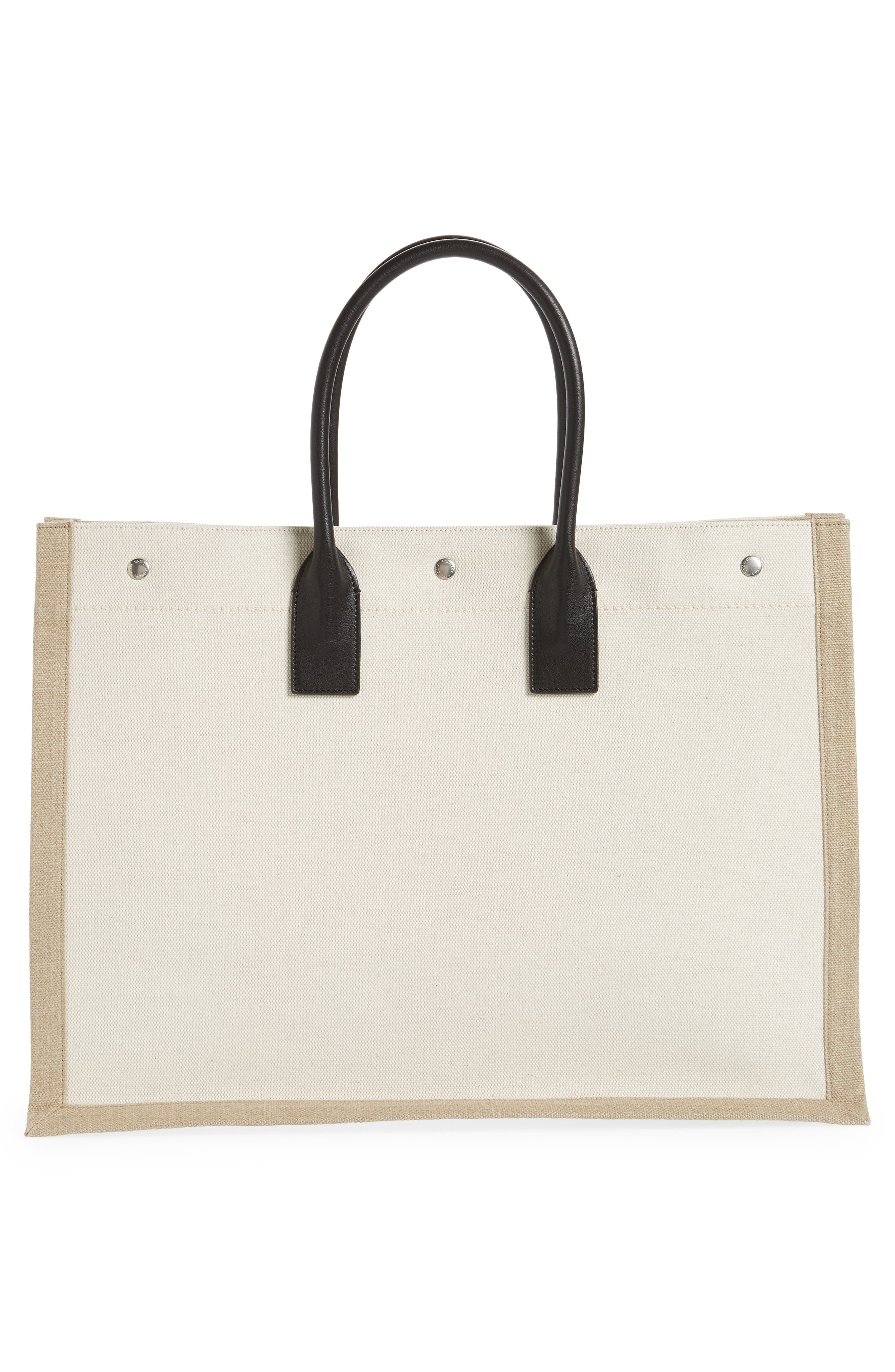 Saint Laurent Large Rive Gauche Cotton & Linen Tote, Alternate, color, 