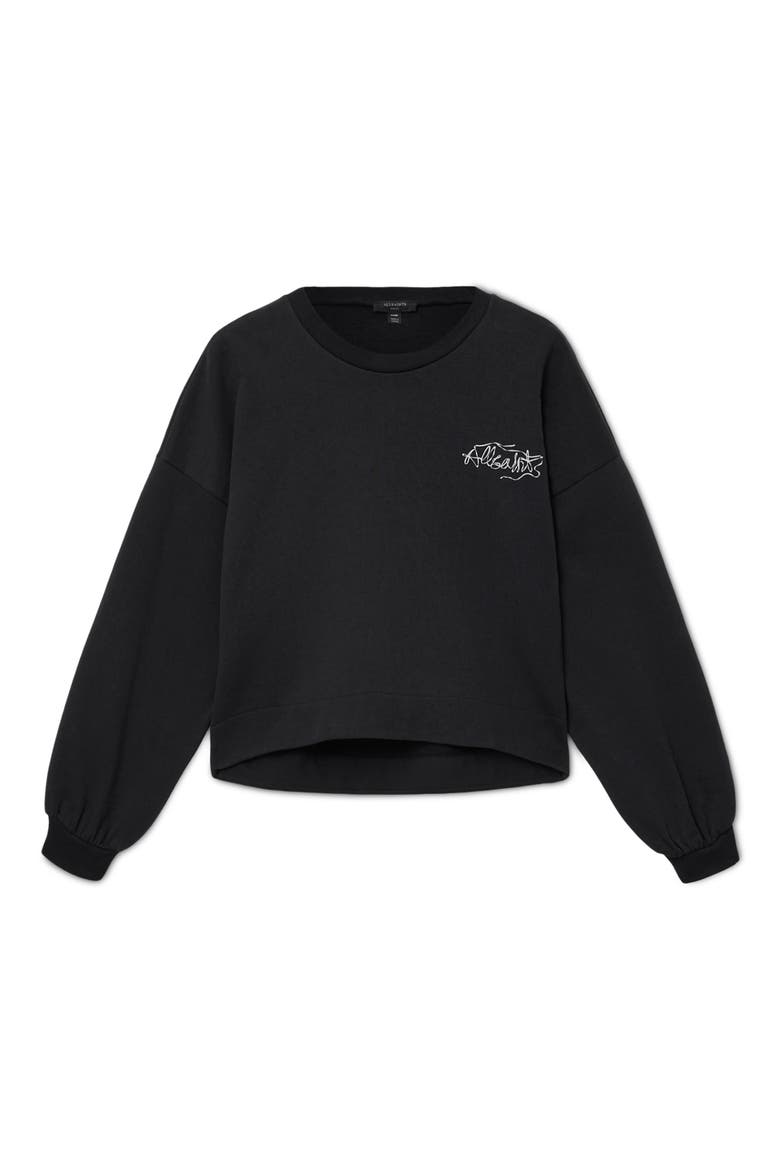 Reel Lila Logo Cotton Graphic Sweatshirt, Alternate, color, WASHED BLACK