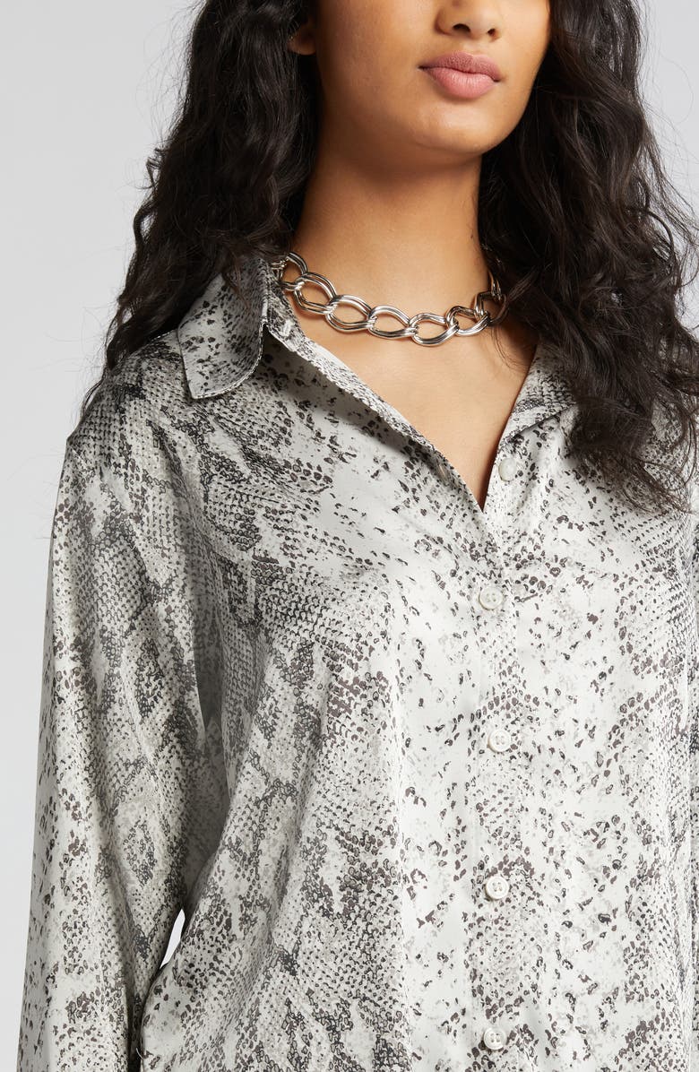 Open Edit Satin Button-Up Shirt, Alternate, color,