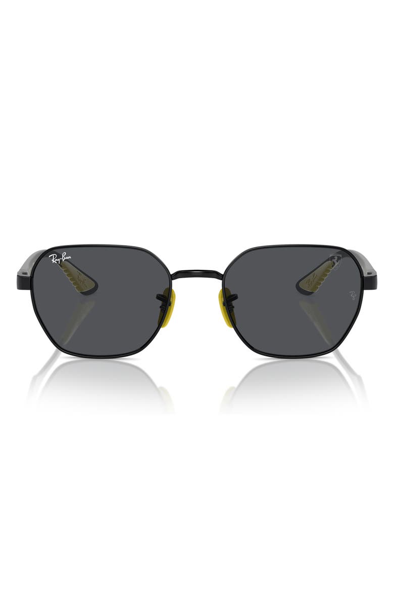 Ray-Ban x Scuderia Ferrari 54mm Chromance Irregular Sunglasses, Alternate, color, Black