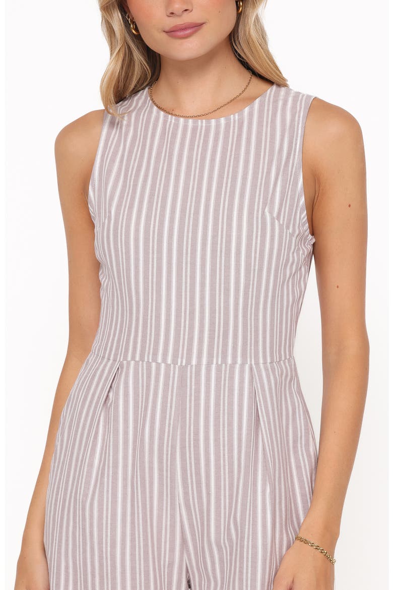 Ester Sleeveless Crop Cotton Jumpsuit, Alternate, color, BEIGE/ WHITE STRIPE