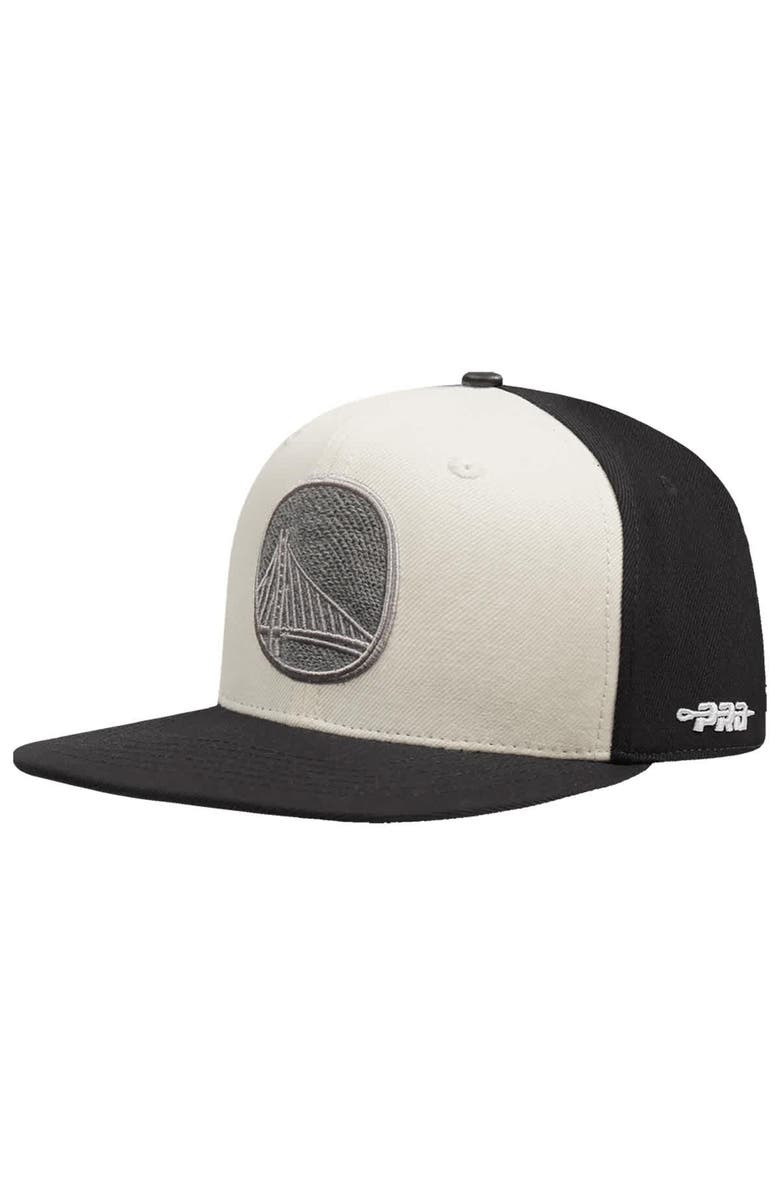 PRO STANDARD Men's Pro Standard  Cream Golden State Warriors French Terry Snapback Hat, Alternate, color, Cream