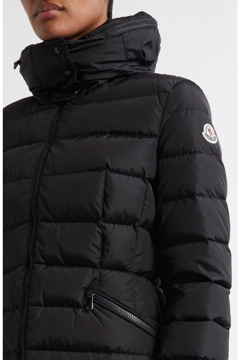 Flammette Down Coat, Alternate, color, BLACK/BLACK