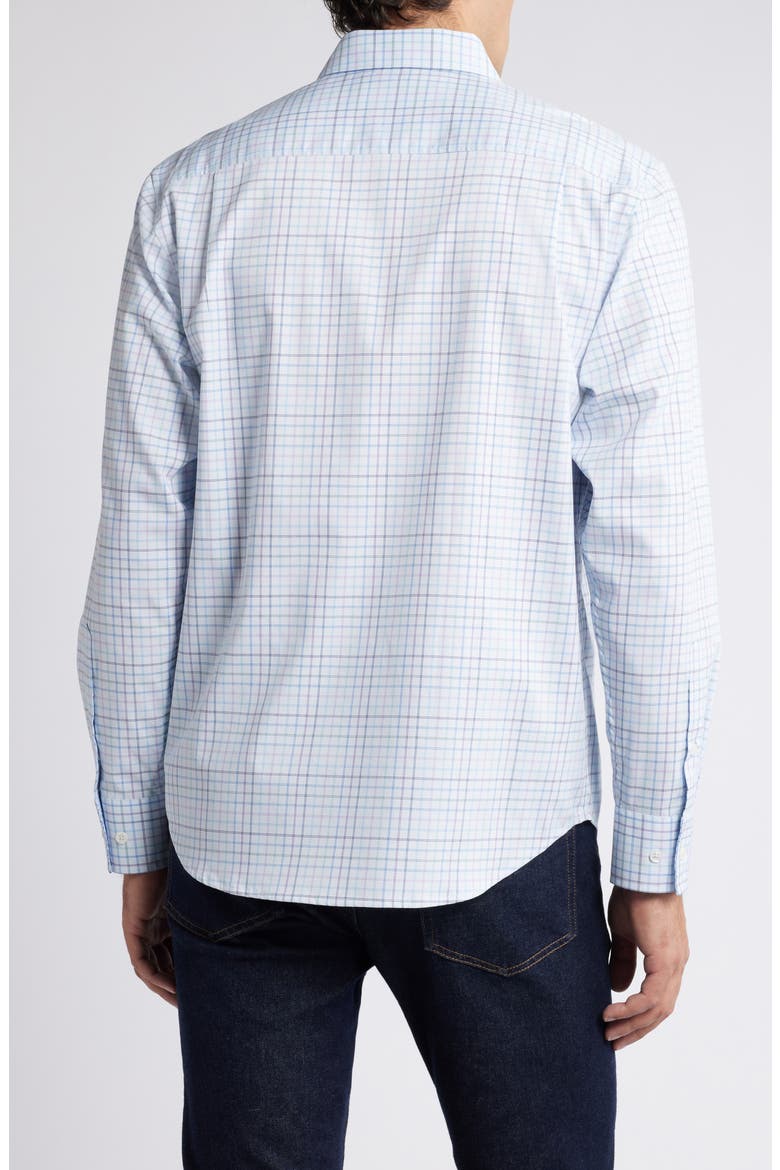 Sarasota Cabo Check Performance Button-Up Shirt, Alternate, color, CHAMBRAY BLUE