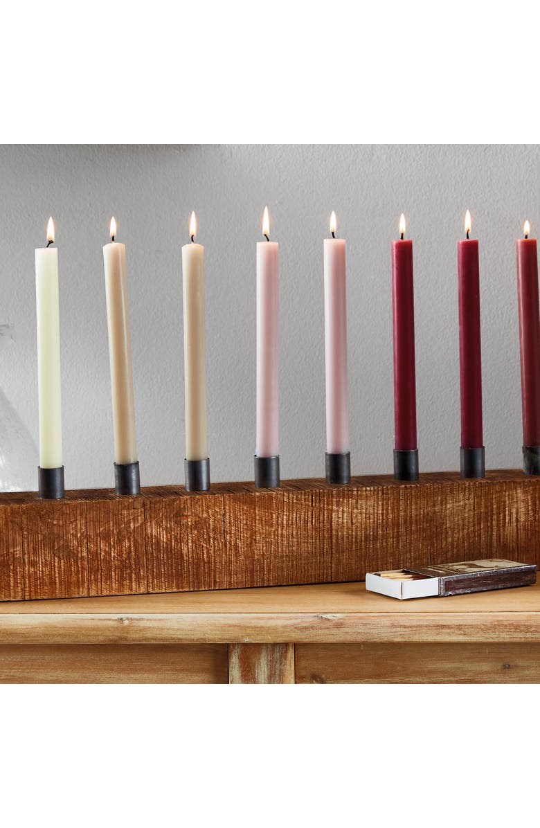 tag Timber Taper Centerpiece Candle Holders Natural Wood Decor, Alternate, color, Beige