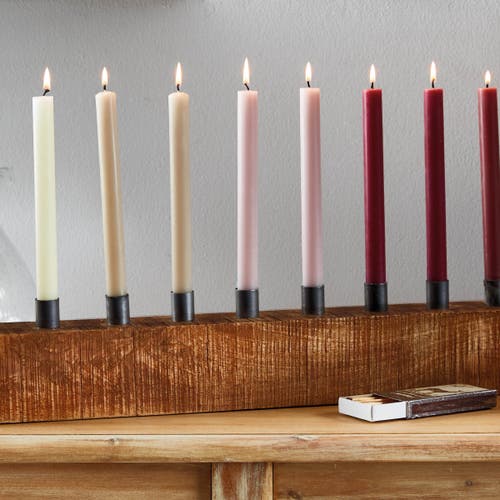 Tag Timber Taper Centerpiece Candle Holders Natural Wood Decor In Brown