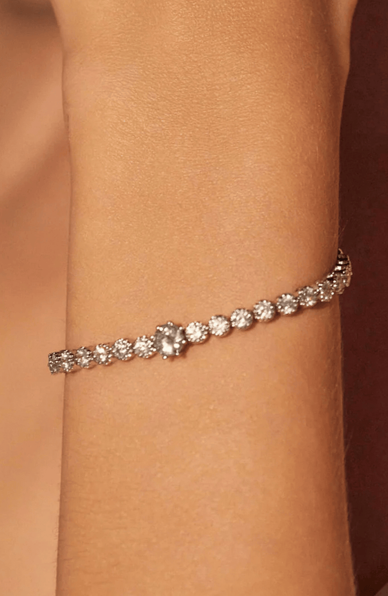 Bearfruit Jewelry Celeste Tennis Necklace & Bracelet Set Holiday Gift Idea, Alternate, color, Silver