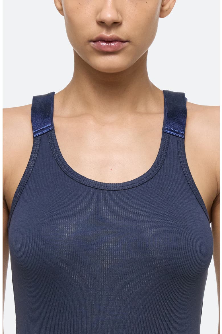 Seatbelt Ribbed Tank Dress, Alternate, color, NAVY - G0F
