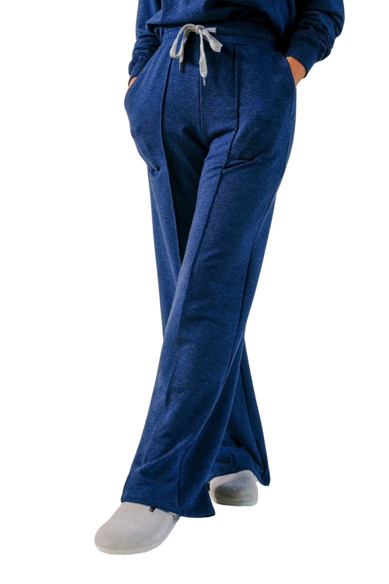 PLUS Betty Organic Cotton + Tencel Wide Leg Pant, Main, color, Heather Lake