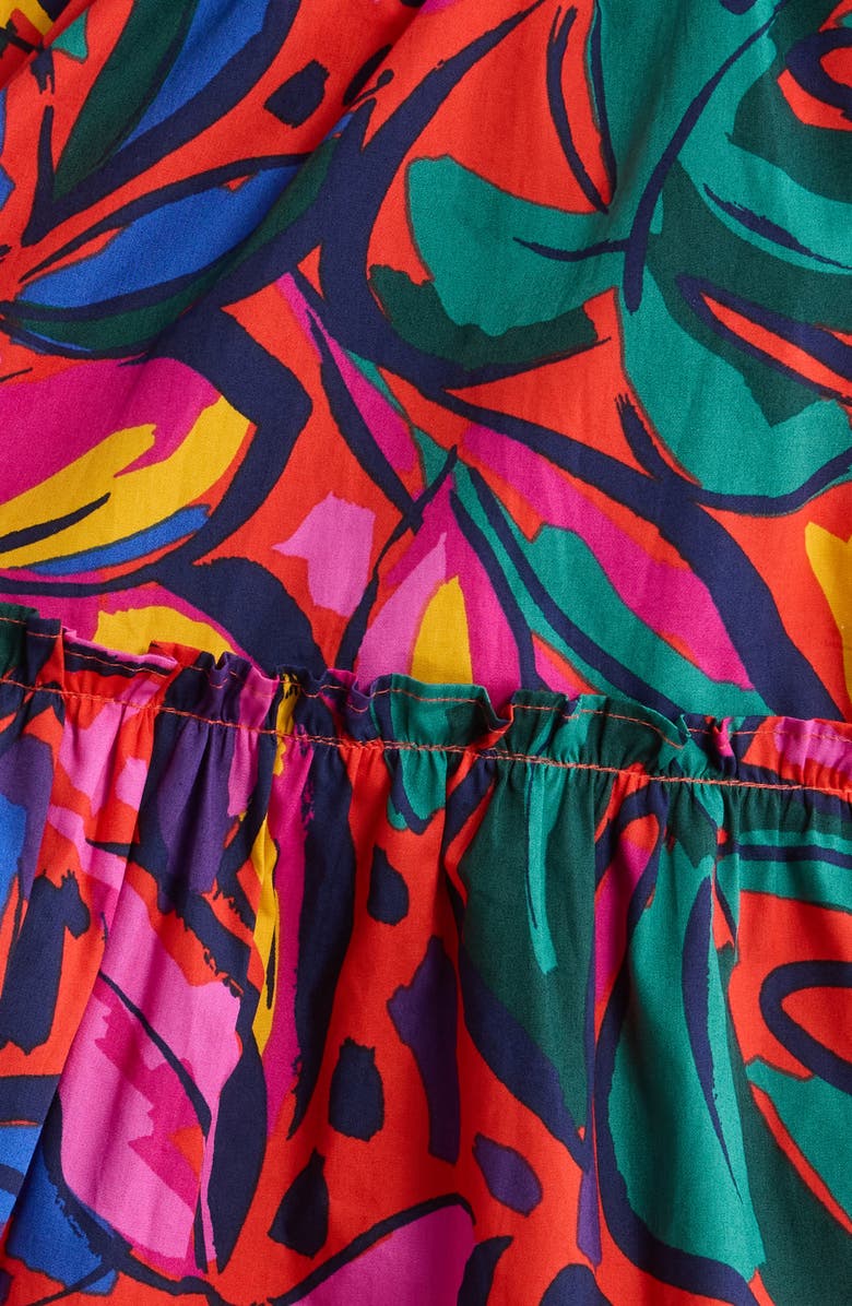 SUGARLIPS Rainbow Tropics Floral Ruffle Minidress, Alternate, color, Red-Multi