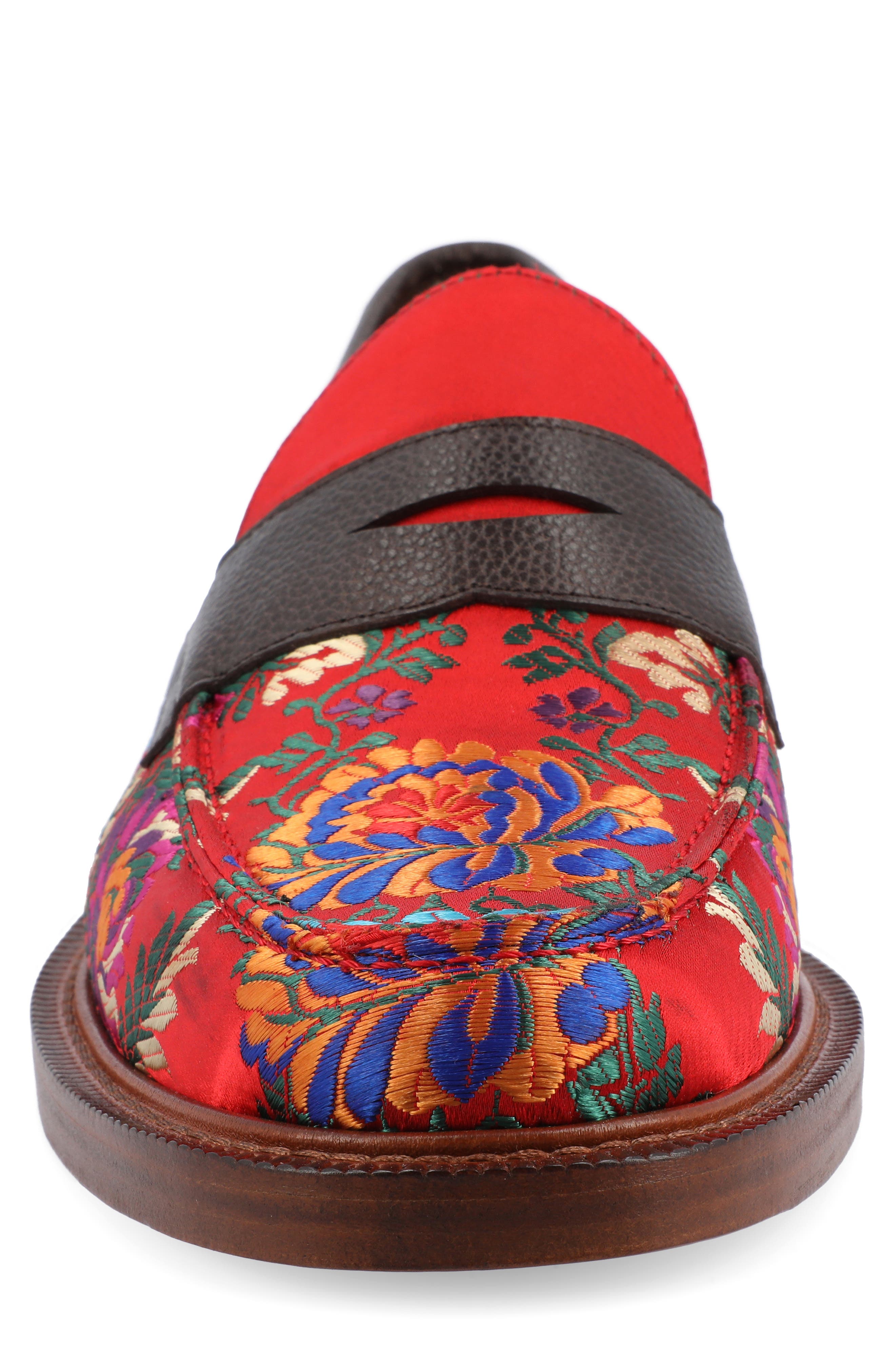 TAFT The Fitz Floral Brocade Penny Loafer, Alternate, color, 