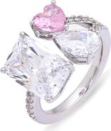 EYE CANDY LOS ANGELES Evana Cubic Zirconia Heart Statement Ring