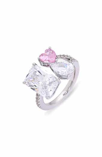 EYE CANDY LOS ANGELES Evana Cubic Zirconia Heart Statement Ring