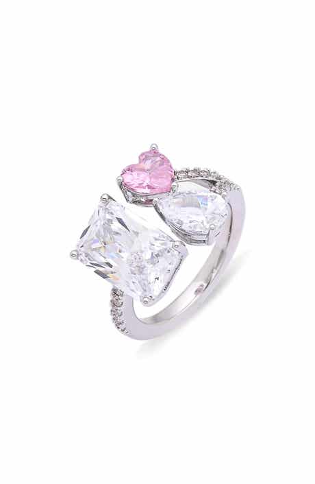 EYE CANDY LOS ANGELES Evana Cubic Zirconia Heart Statement Ring