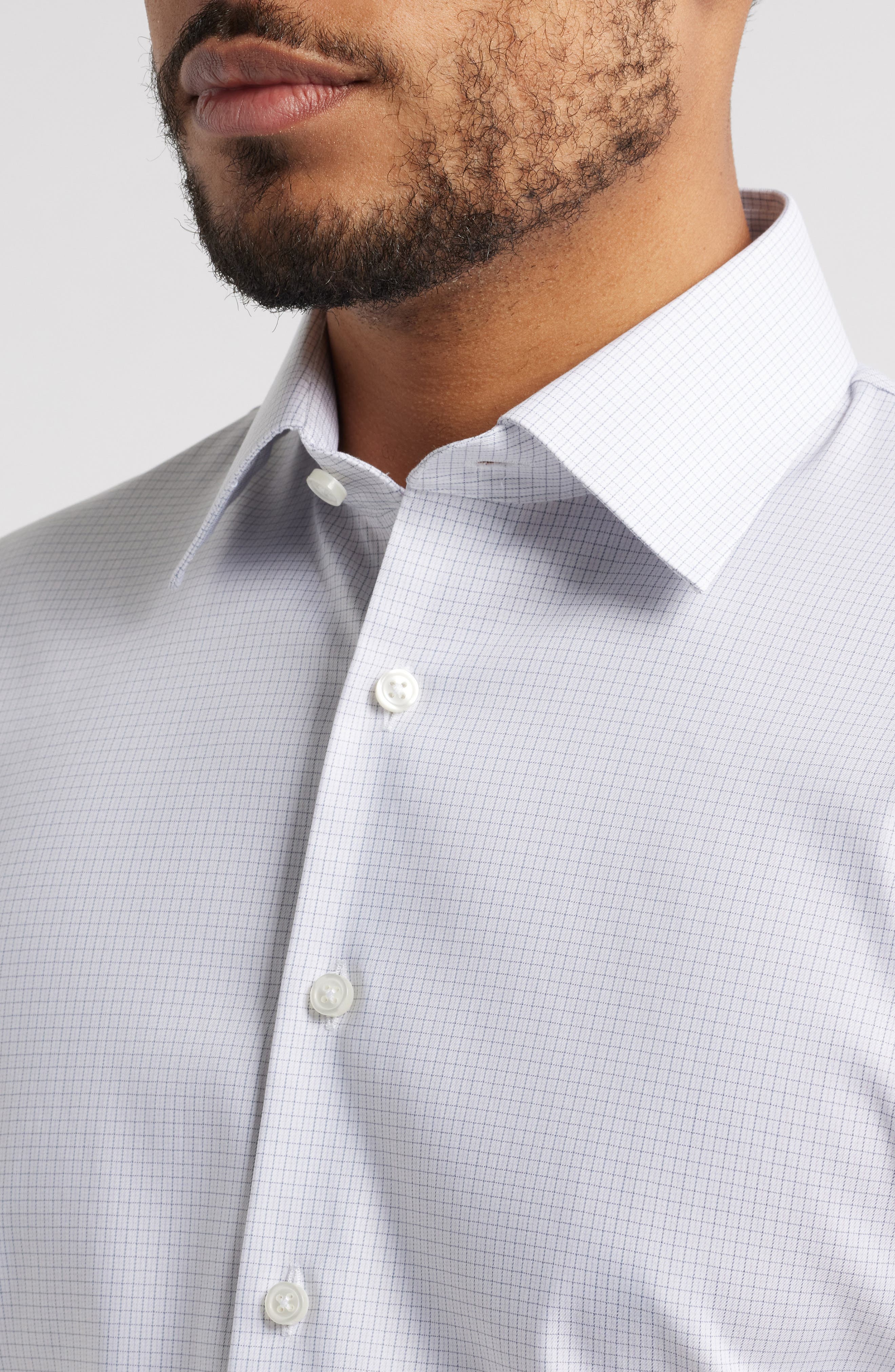 Trim Fit Check Premium Performance Dress Shirt - image 4