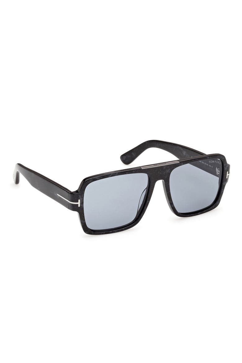 Sean 57mm Navigator Sunglasses, Alternate, color, SHINY BLACK PEARL GLITTER HAV