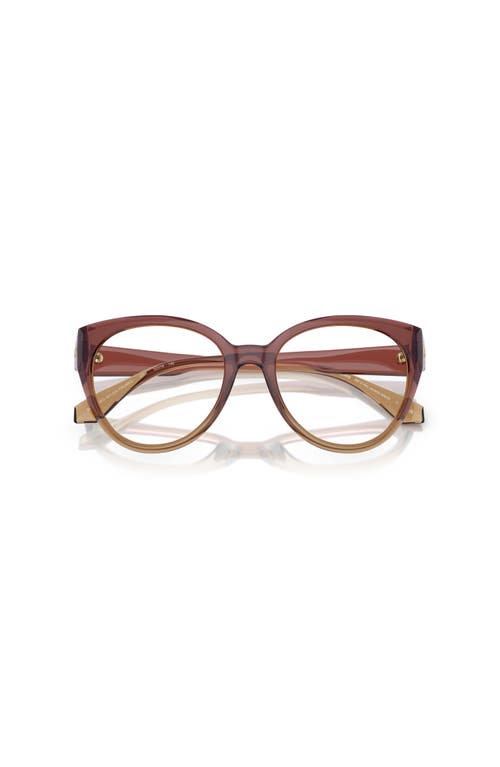 Michael Kors 52mm Round Optical Glasses In Brown