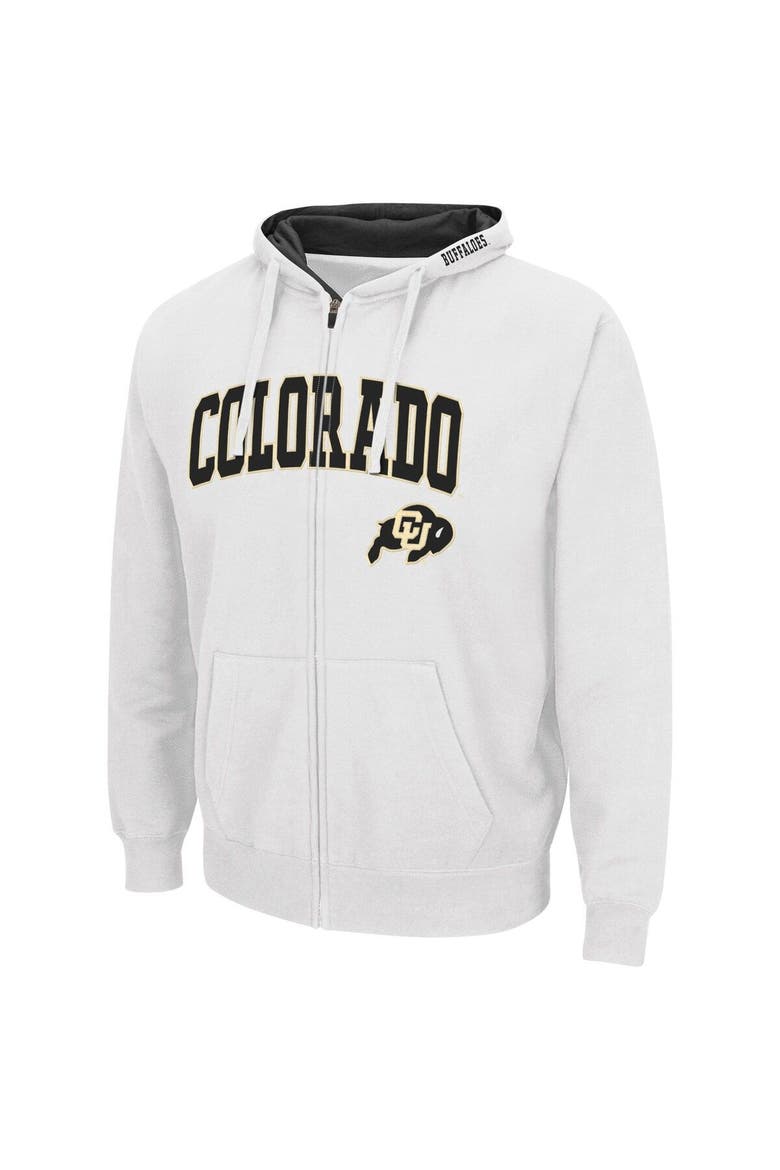 Men's Colosseum White Colorado Buffaloes Arch & Logo 3.0 Full-Zip Hoodie, Alternate, color, White