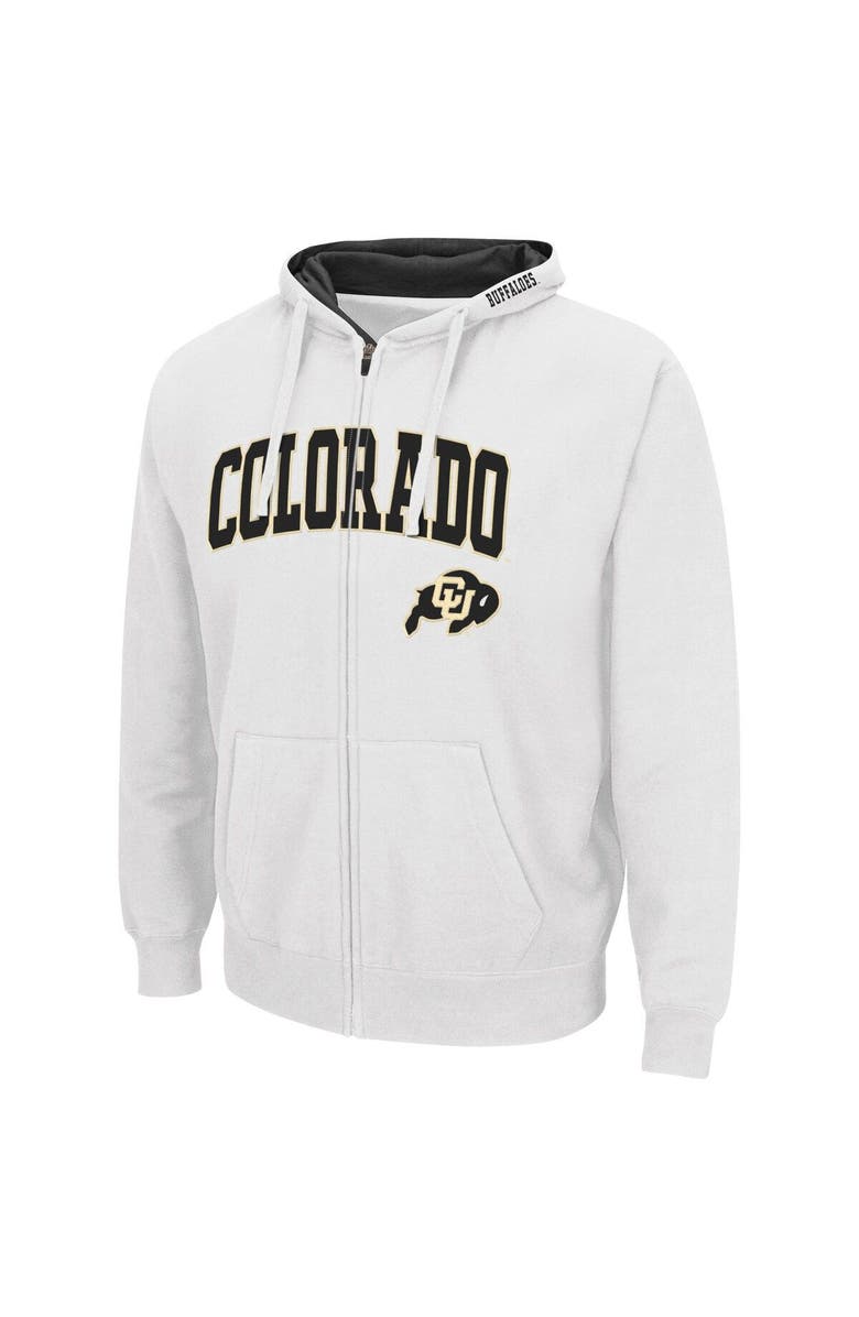 COLOSSEUM Men's Colosseum White Colorado Buffaloes Arch & Logo 3.0 Full-Zip Hoodie, Alternate, color, White