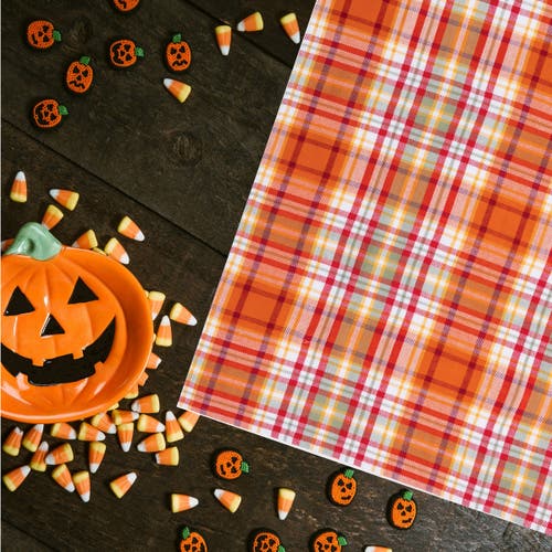 C & F Home C&f Home Briar Plaid Woven Kitchen Towel In Orange