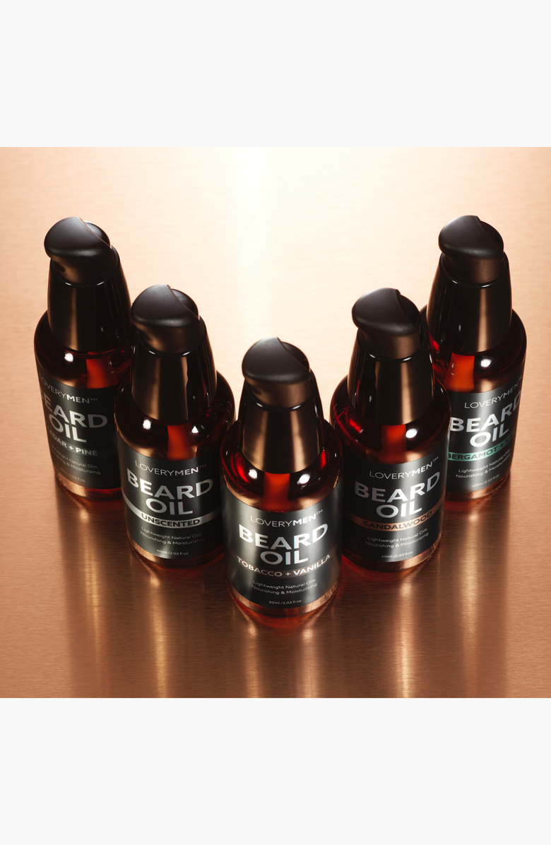 Lovery Premium 5 Piece Beard Oil Set Set with Argan and Jojoba Oil, Alternate, color, NO COLOR