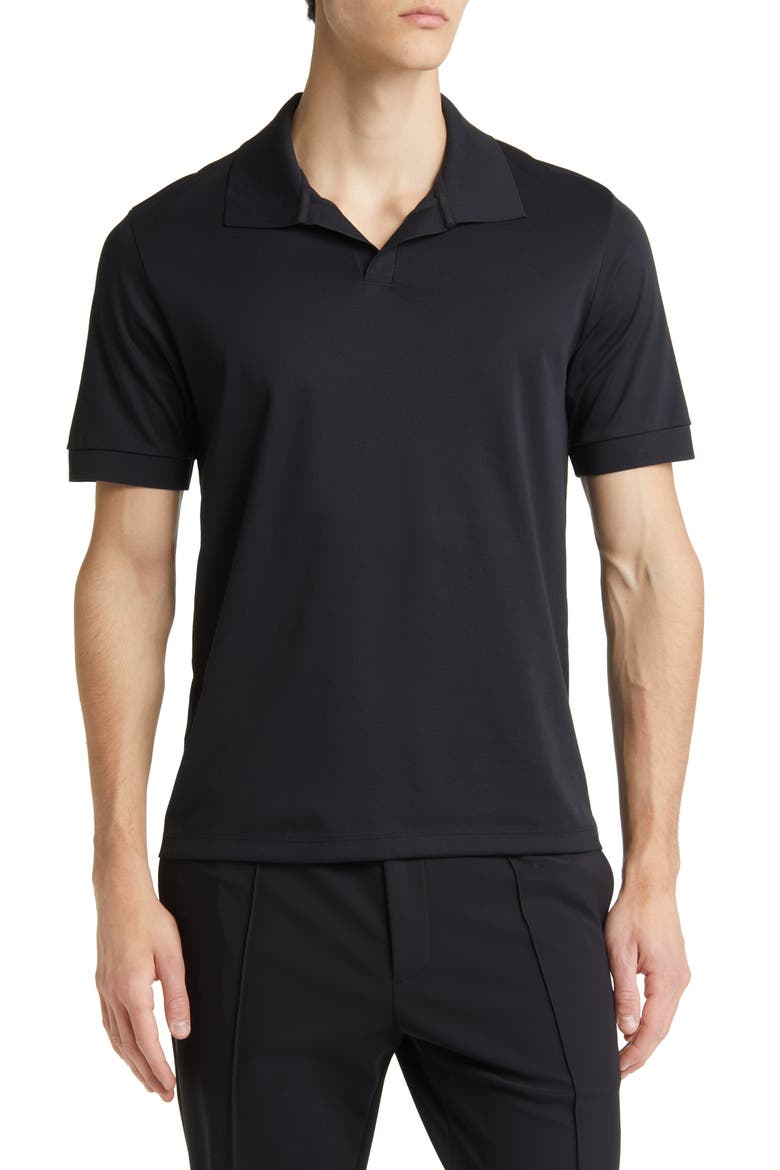 Malden Johnny Collar Polo, Main, color, BLACK