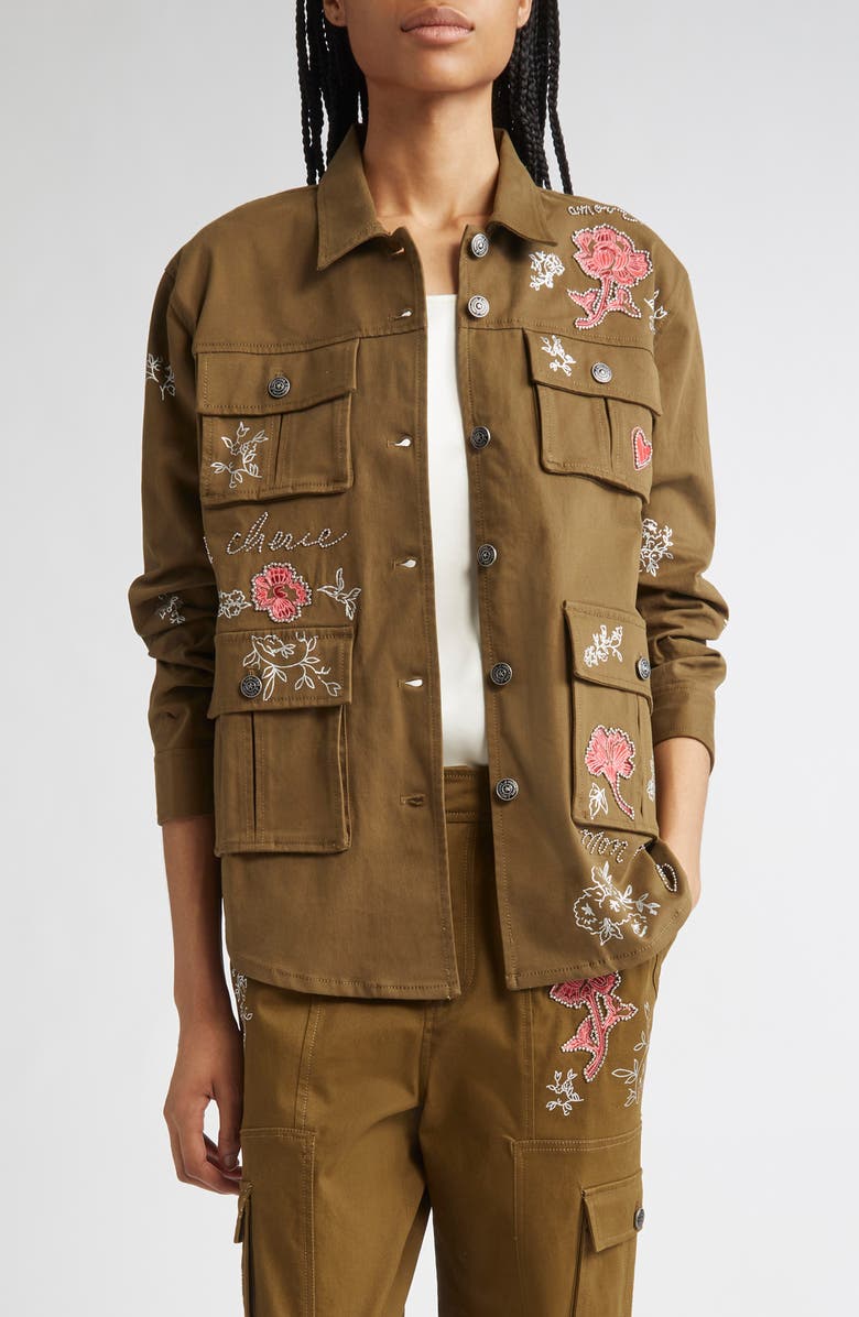 Cinq à Sept Desert Rose Vera Embroidered Utility Jacket, Main, color,