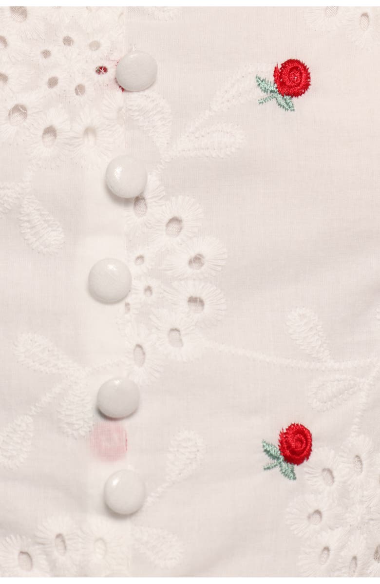 Petal & Pup Estelle Floral Eyelet Embroidered Cotton Tank, Alternate, color, White