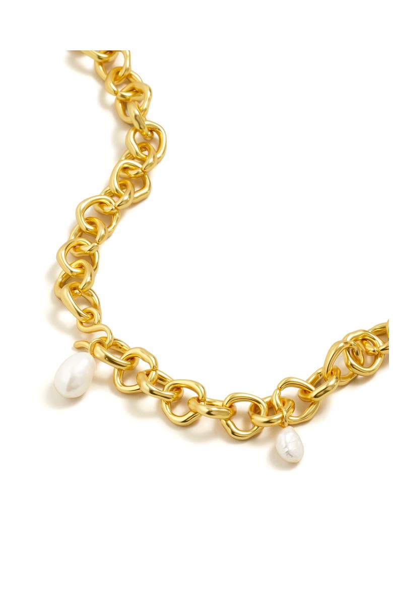 Freshwater Cultured Pearl Chain Necklace, Alternate, color, VINTAGE GOLD