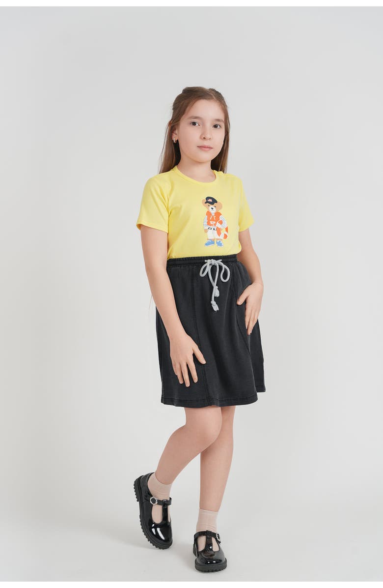 Fragile Bear Print Short Sleeve Top, Alternate, color, White