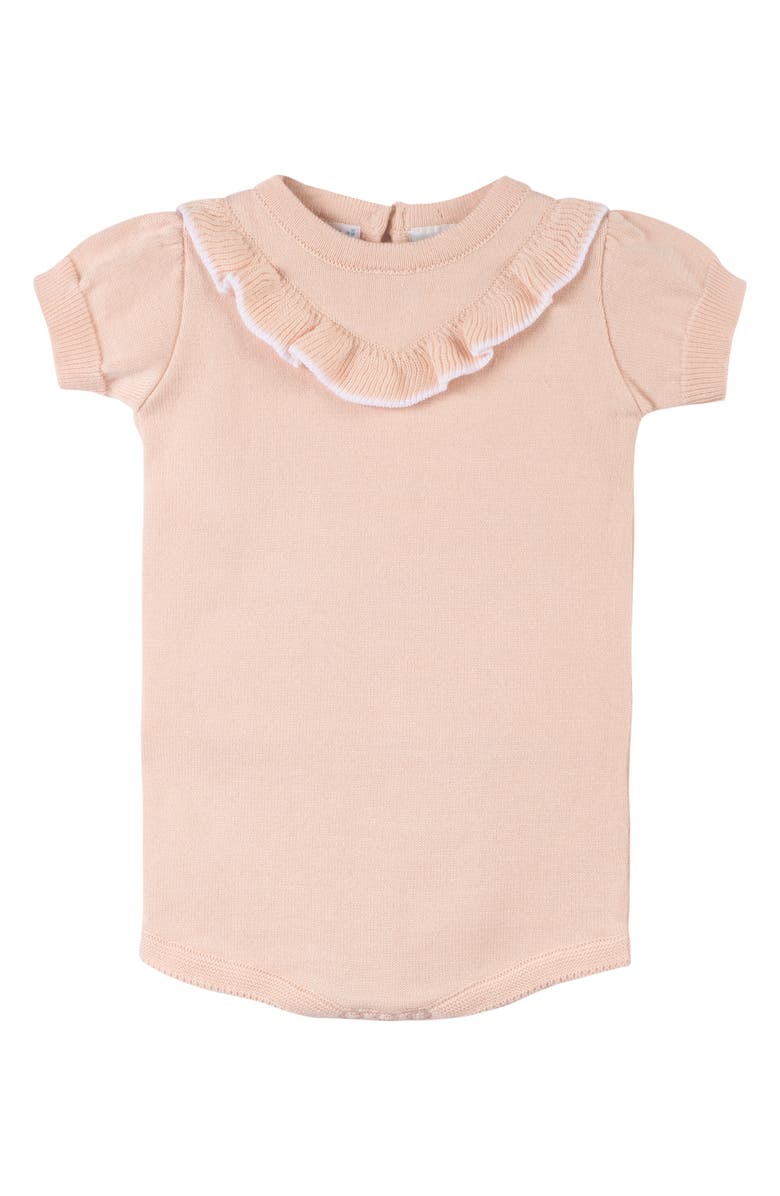 Feltman Brothers Kids' Ruffle Knit Bodysuit, Main, color, Blush