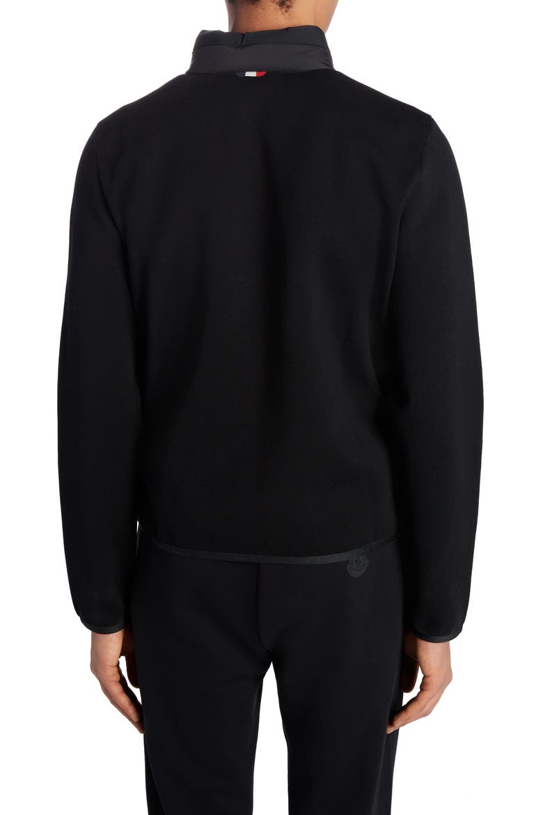 Nylon Front Tricot Jacket, Alternate, color, BLACK